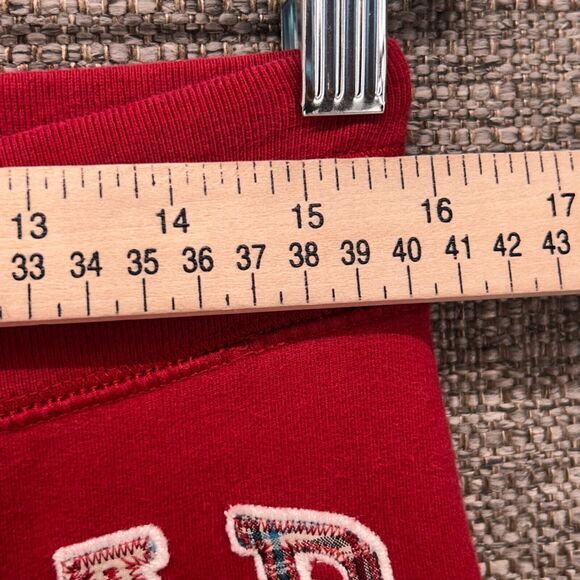 GAP‎ Womens Trackpants Size S Red Wide Leg Fleece Low Rise Baggy Spellout Y2k - Picture 3 of 10